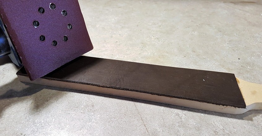 Sanding your strop leather